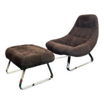 Fauteuil et pouf Earth de Percival Lafer, Brésil, années 1970