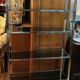 Design shelf Roche Bobois, chromed metal and smoked glass