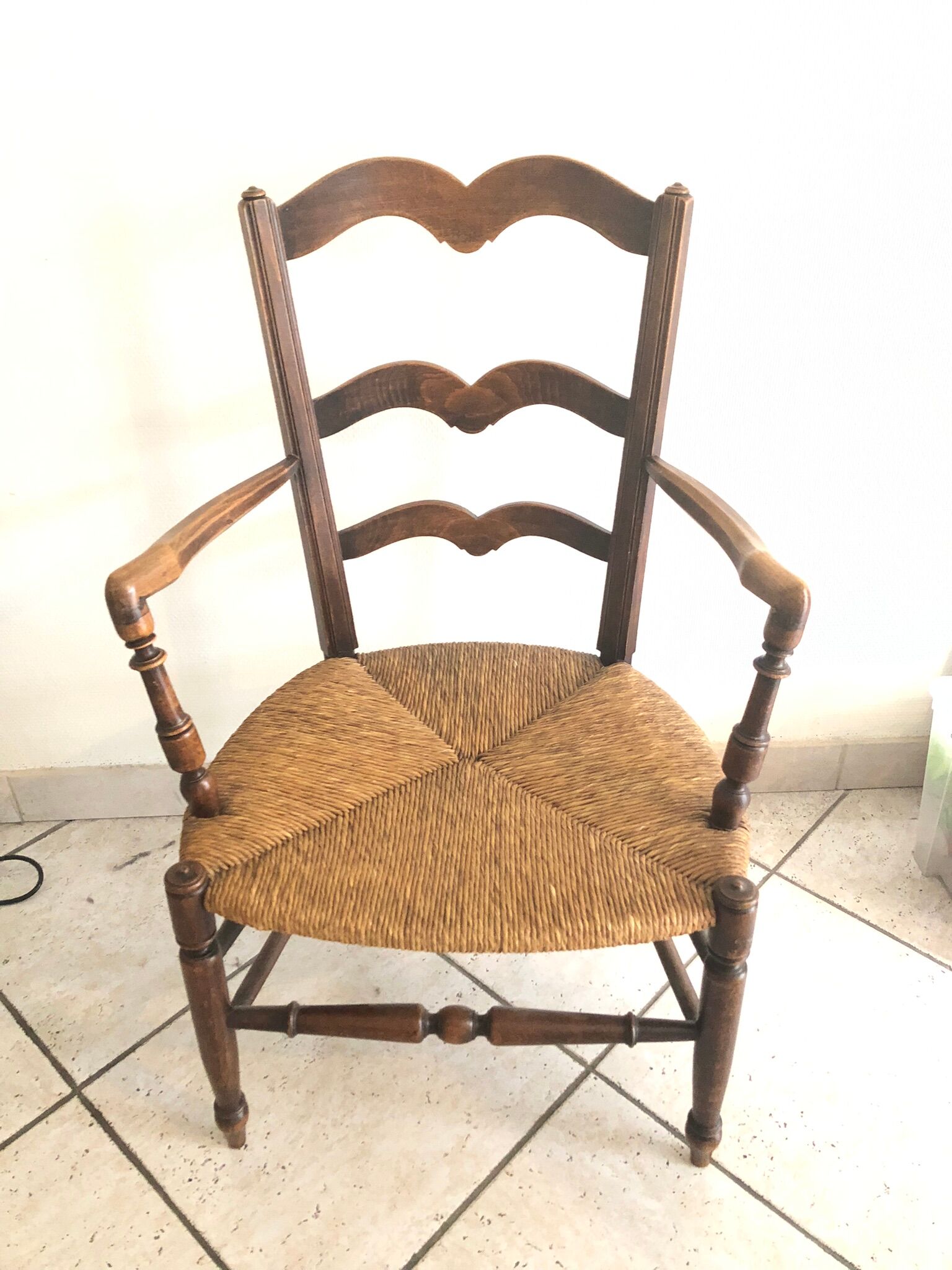 Fauteuil paillé fin XIX