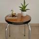 Tabouret rond vintage en formica années 70