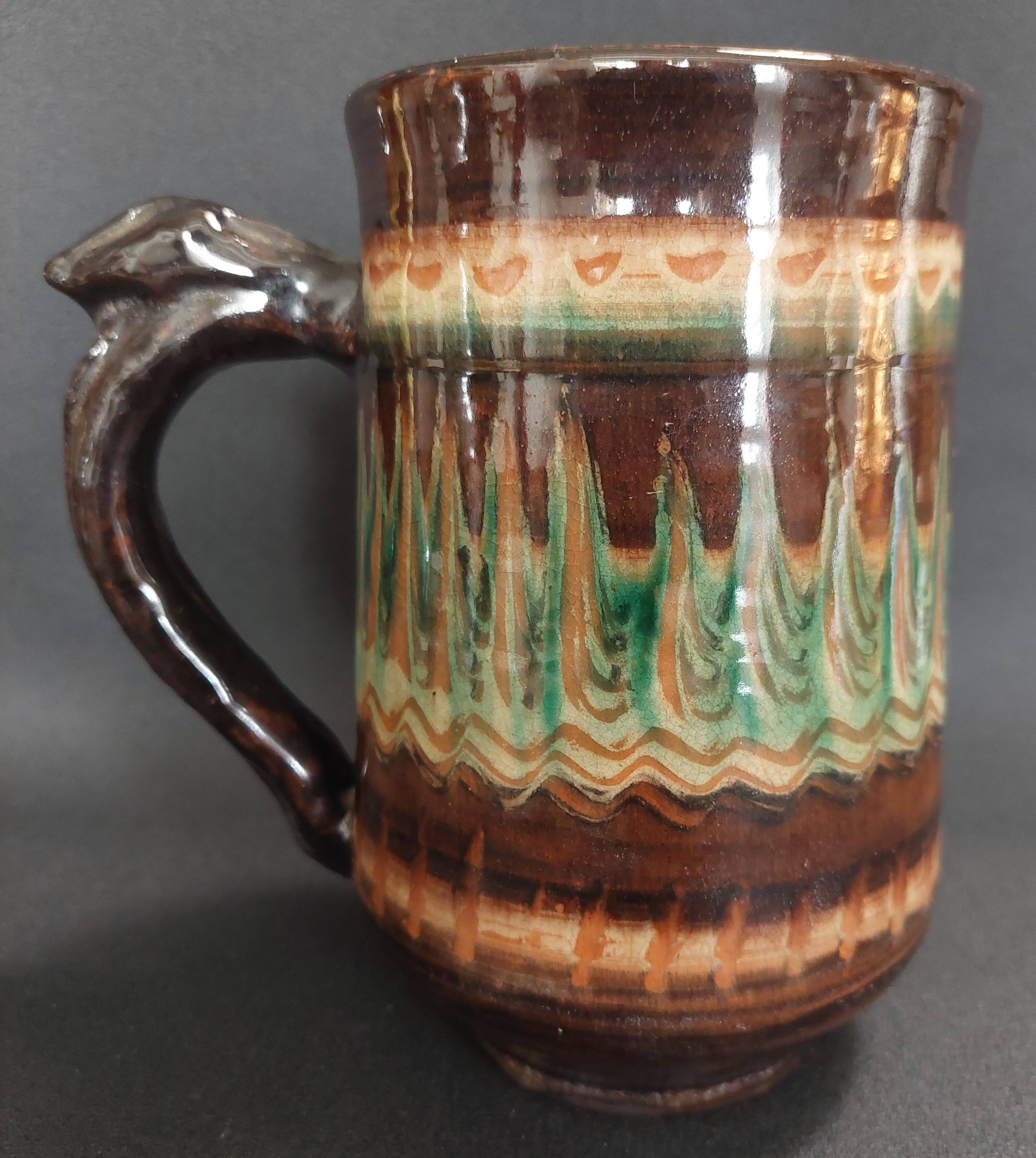 Ceramic pitcher Lithuania Vilnius Jan Limont mixed clay second half of the 20th century