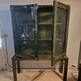 Cabinet in bamboo marquetry and brass by Dal Vera circa 1970