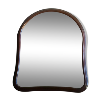 large curved wood mirror 75x94cm