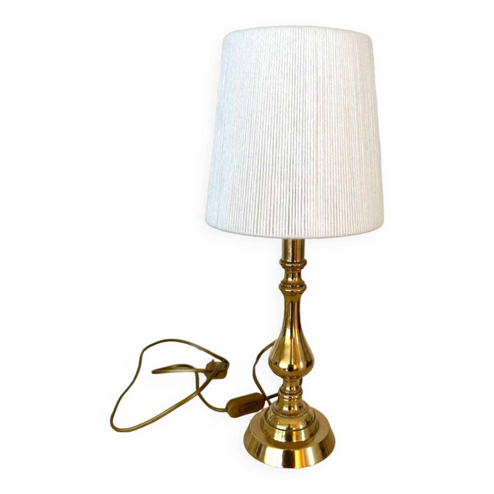 Brass and wool lamp