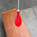 Glass pendant lamp of the mid-century Danish model by Jacob E. Bang for Fog & Mørup and Holmegaard, 1960s.