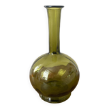 Vintage green glass soliflore vase 70s