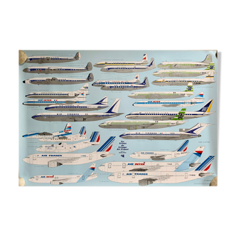 Original vintage poster Avion Air France Philippe Mitschké Volume 1