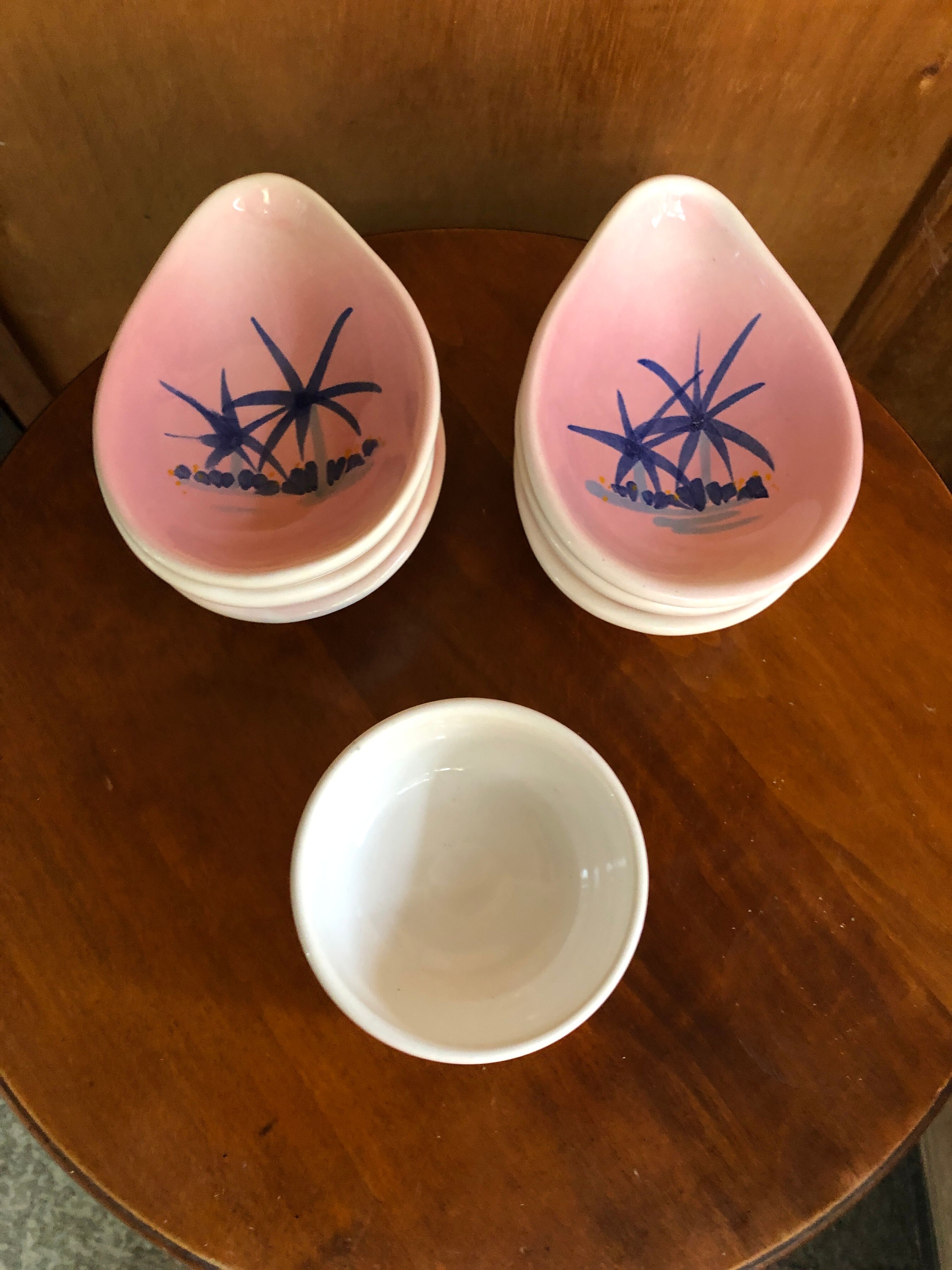 Old aperitif service vallauris bowl & 5 cups ceramic