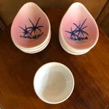 Old aperitif service vallauris bowl & 5 cups ceramic