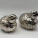 Salt shaker pepper and mustard bird in silver metal Gucci style