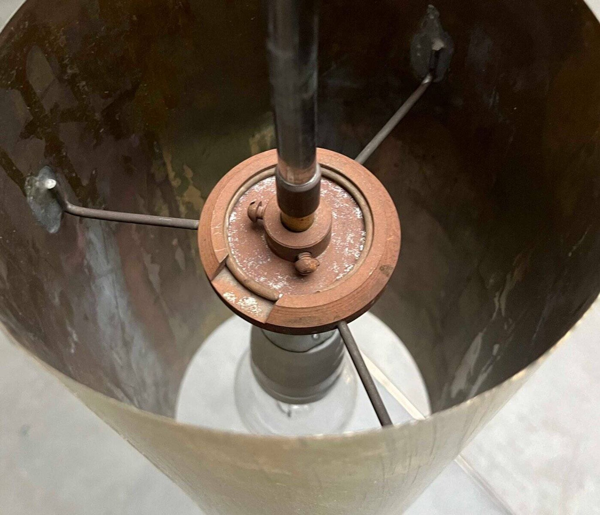 Brass tube pendant lamp in mid-century style, 1960s.