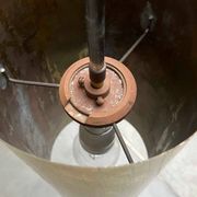 Brass tube pendant lamp in mid-century style, 1960s.