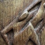 Carved wall plaque in solid oak, Czechoslovakia 1950