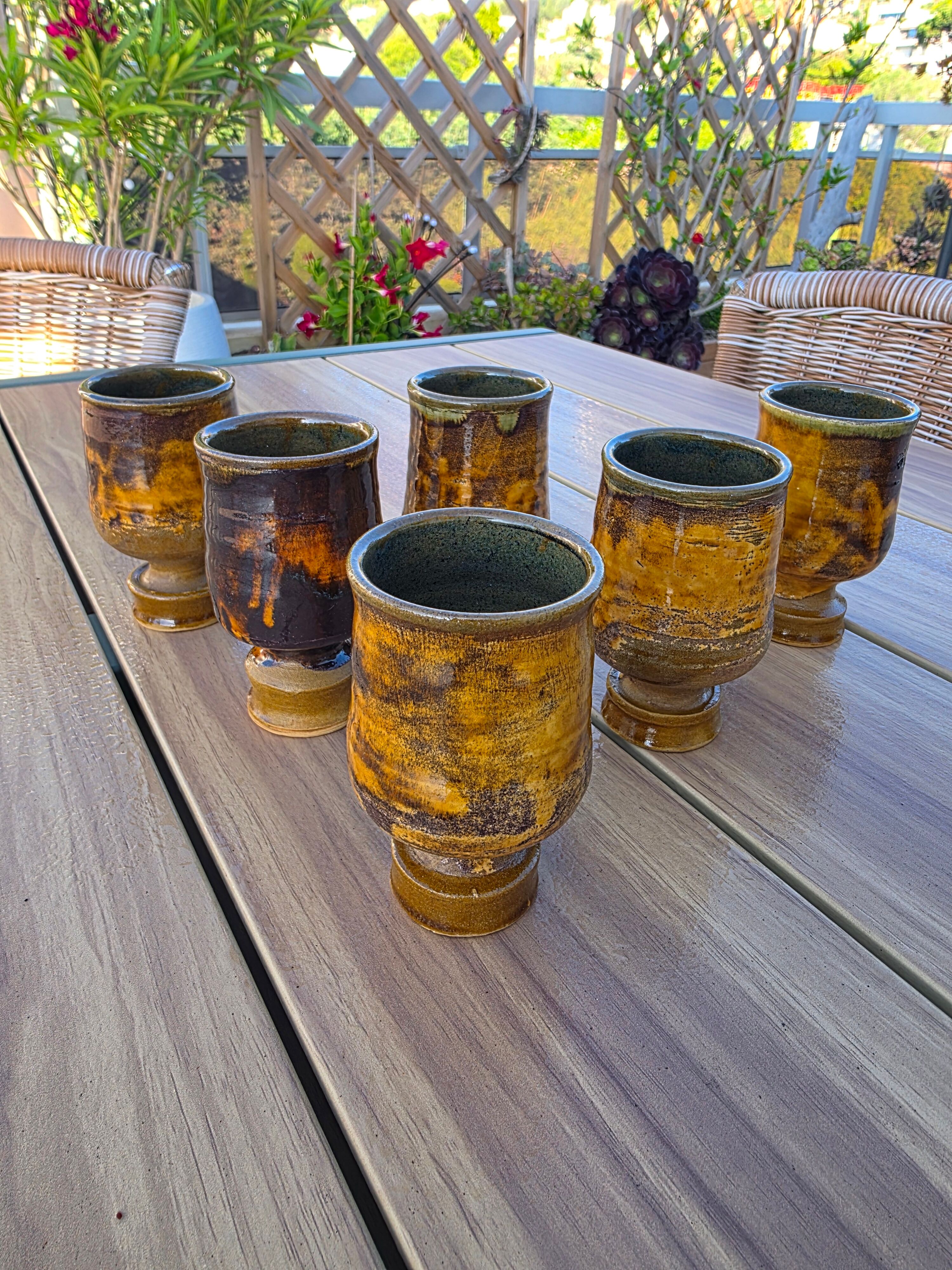 Vintage orangeade service Vallauris – Jug & 6 cups – Fa style