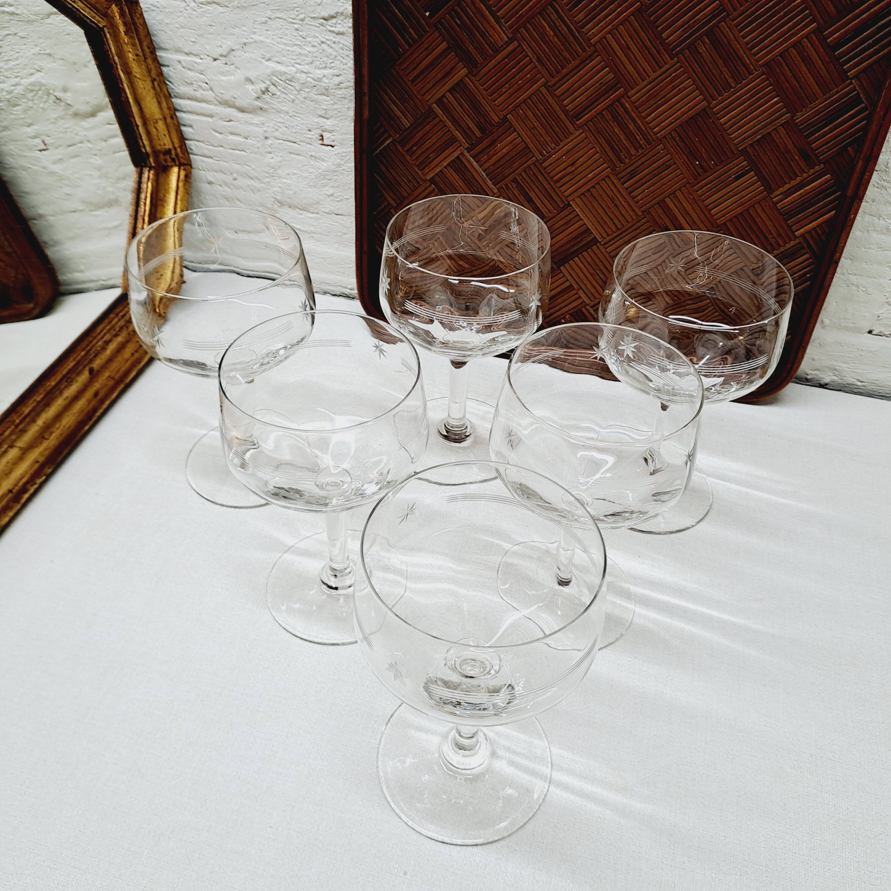 Set of 6 star water glasses