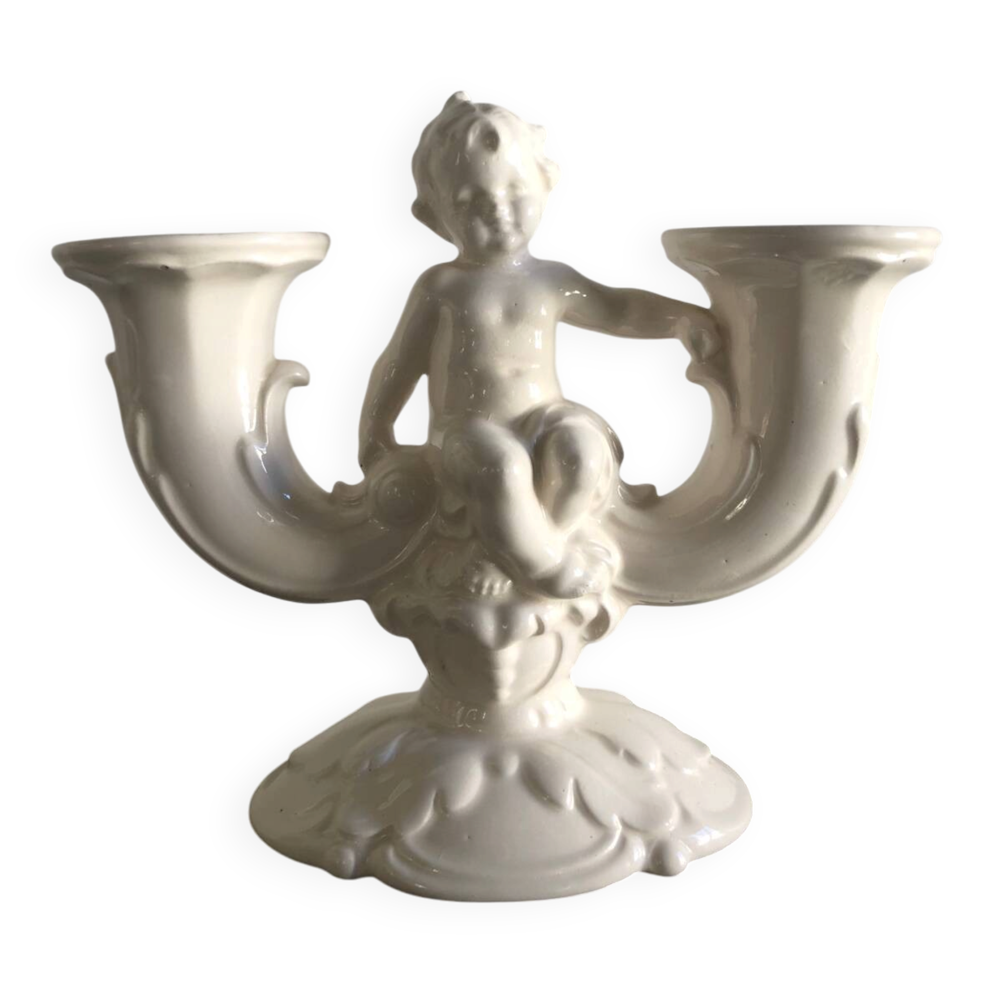 Antique porcelain candlestick