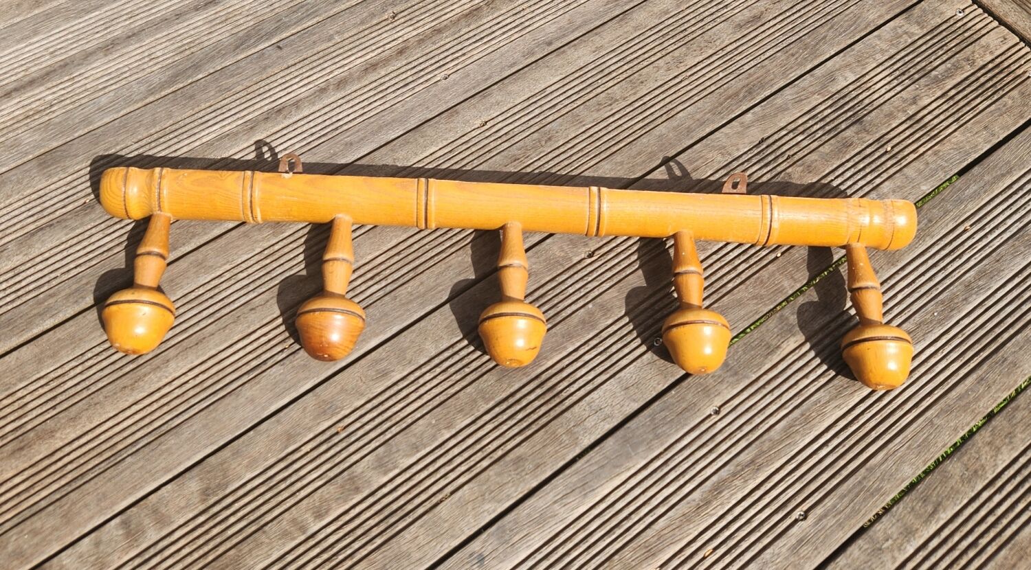 Antique wooden coat rack