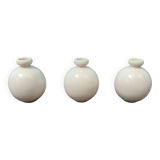Set of 3 Villenauxe earthenware ball vases