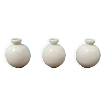 Set of 3 Villenauxe earthenware ball vases