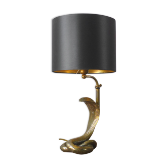 Golden brass cobra lamp 1970