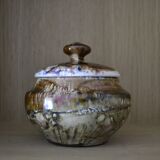 Glazed sandstone sugar bowl Morvan Gaston Gambir 1950