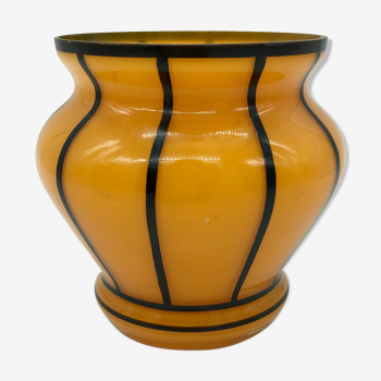 Vase orange signé kolek