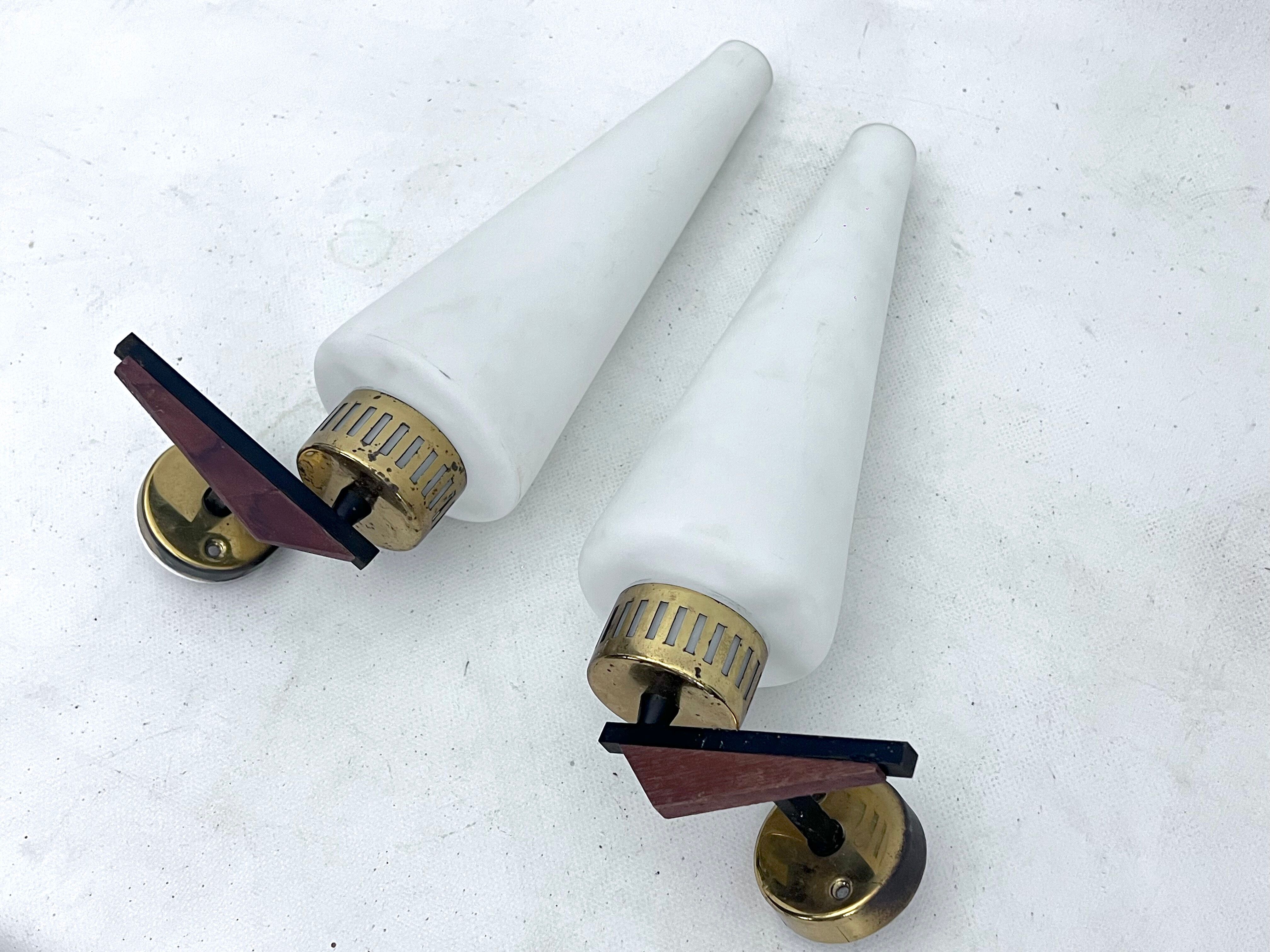 Mid-Century pair of sconces, Italy 1950s
