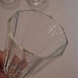 Set of 6 antique faceted stemmed wine glasses in very good condition.