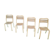 Serie de 4 chaises en tôle