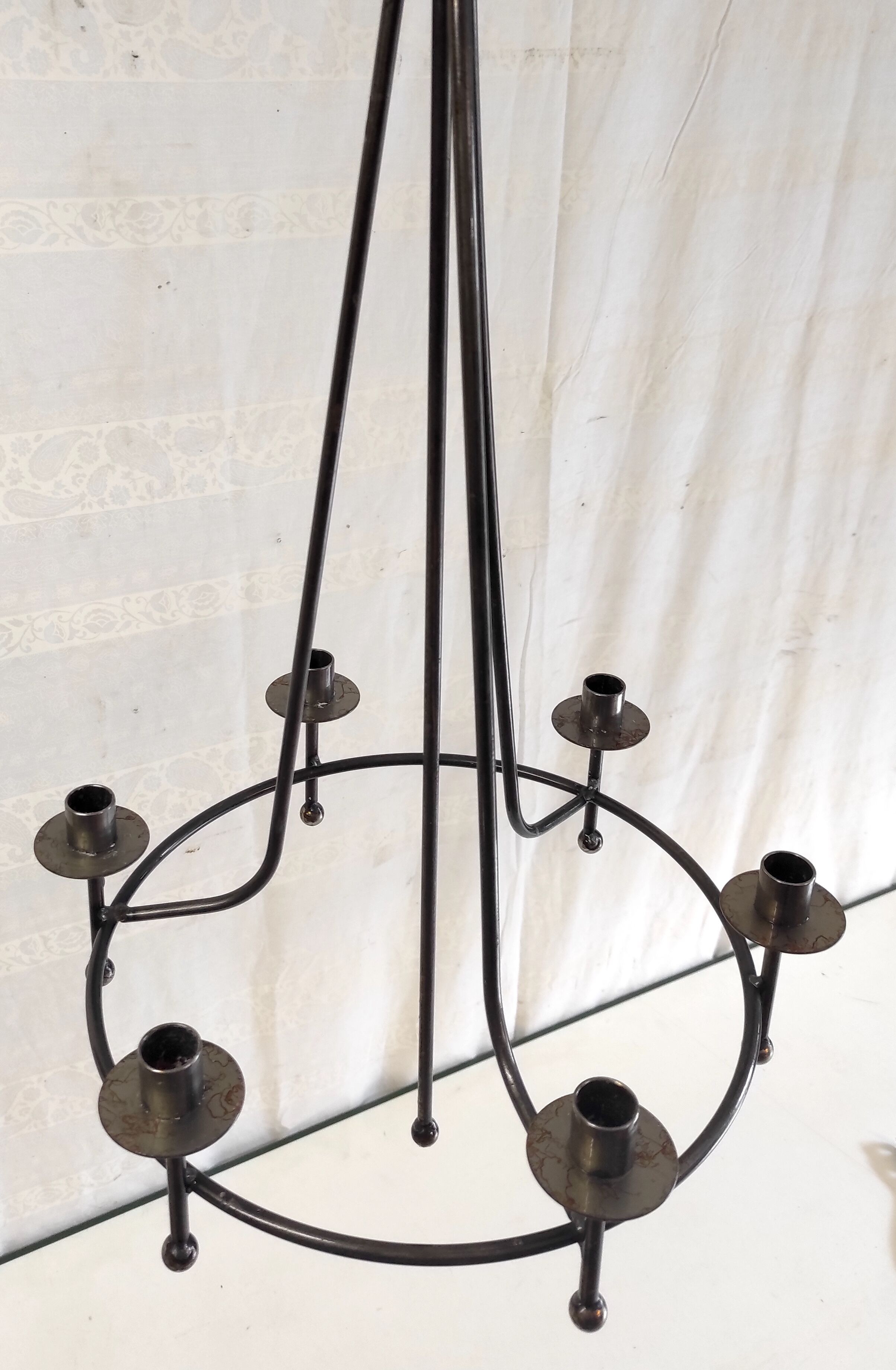 Candlestick hanging lamp 6 metal lights