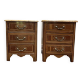 Paire de tables de chevets, commodes de style Louis XIV