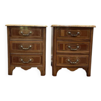 Paire de tables de chevets, commodes de style Louis XIV