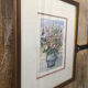 Original watercolor painting monfranc bouquet of flowers + gilded wood frame #a222