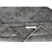 Vintage Wool Area Rug Overdyed in Gray for Modern Interiors. Handmade in Turkey
