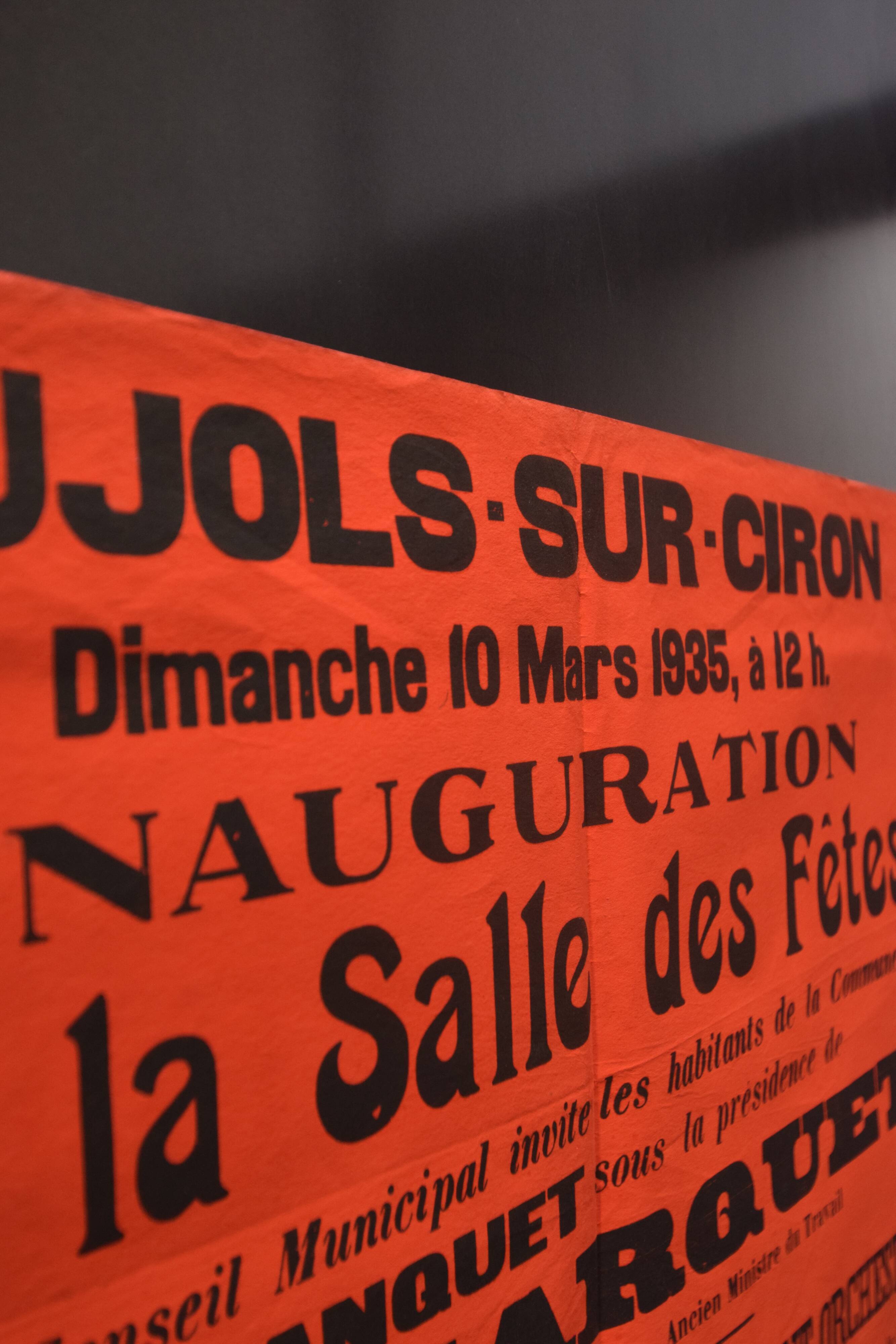 Poster "Inauguration Holiday Hall" - Pujols-sur-Ciron - 1935