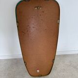 Old gilded brass mirror, 60s design rearview mirror, Schön-form vintage