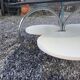 Table basse en verre fumé pied chromé des années 70