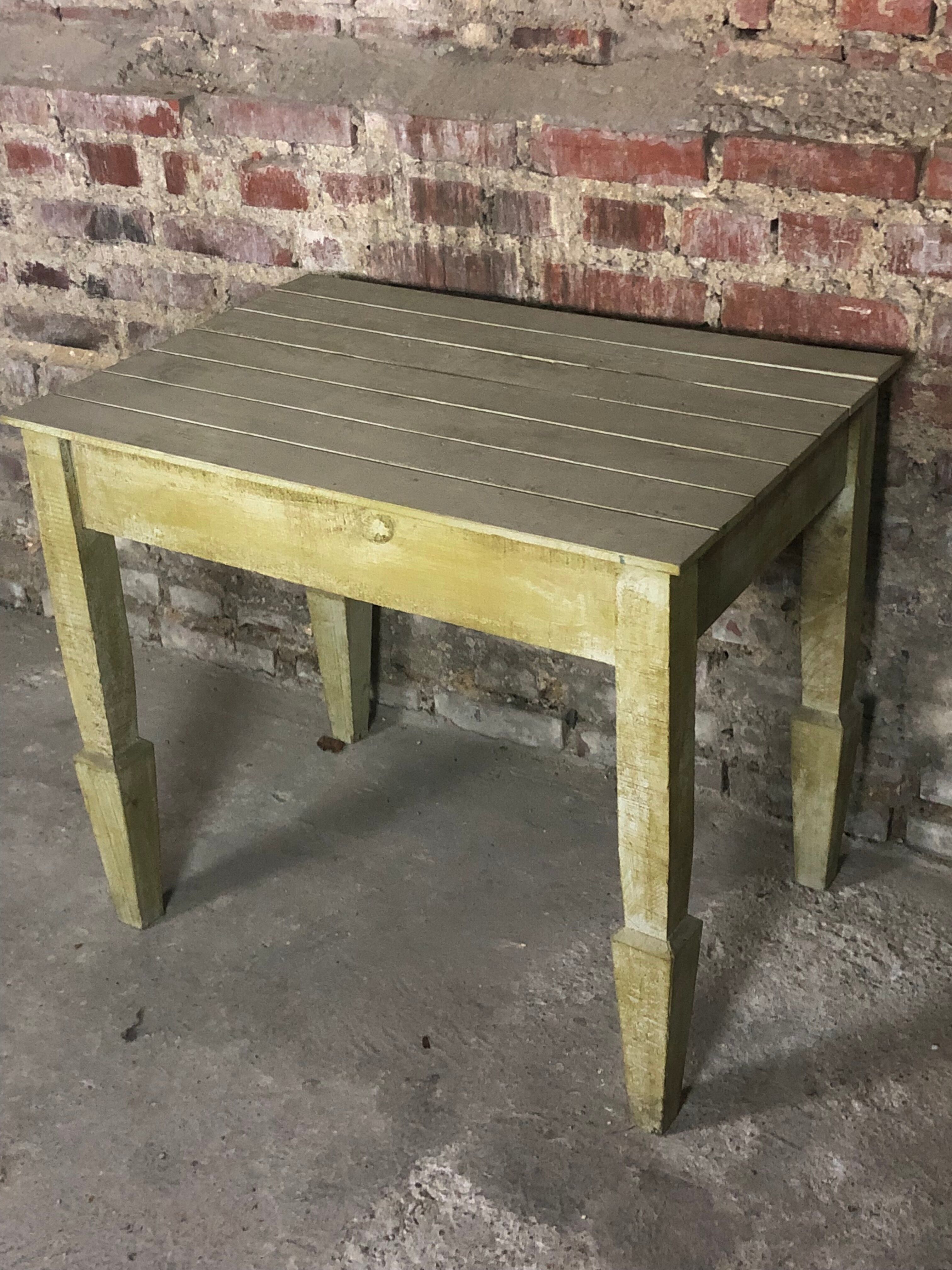 Table in light green patinated fir 1970