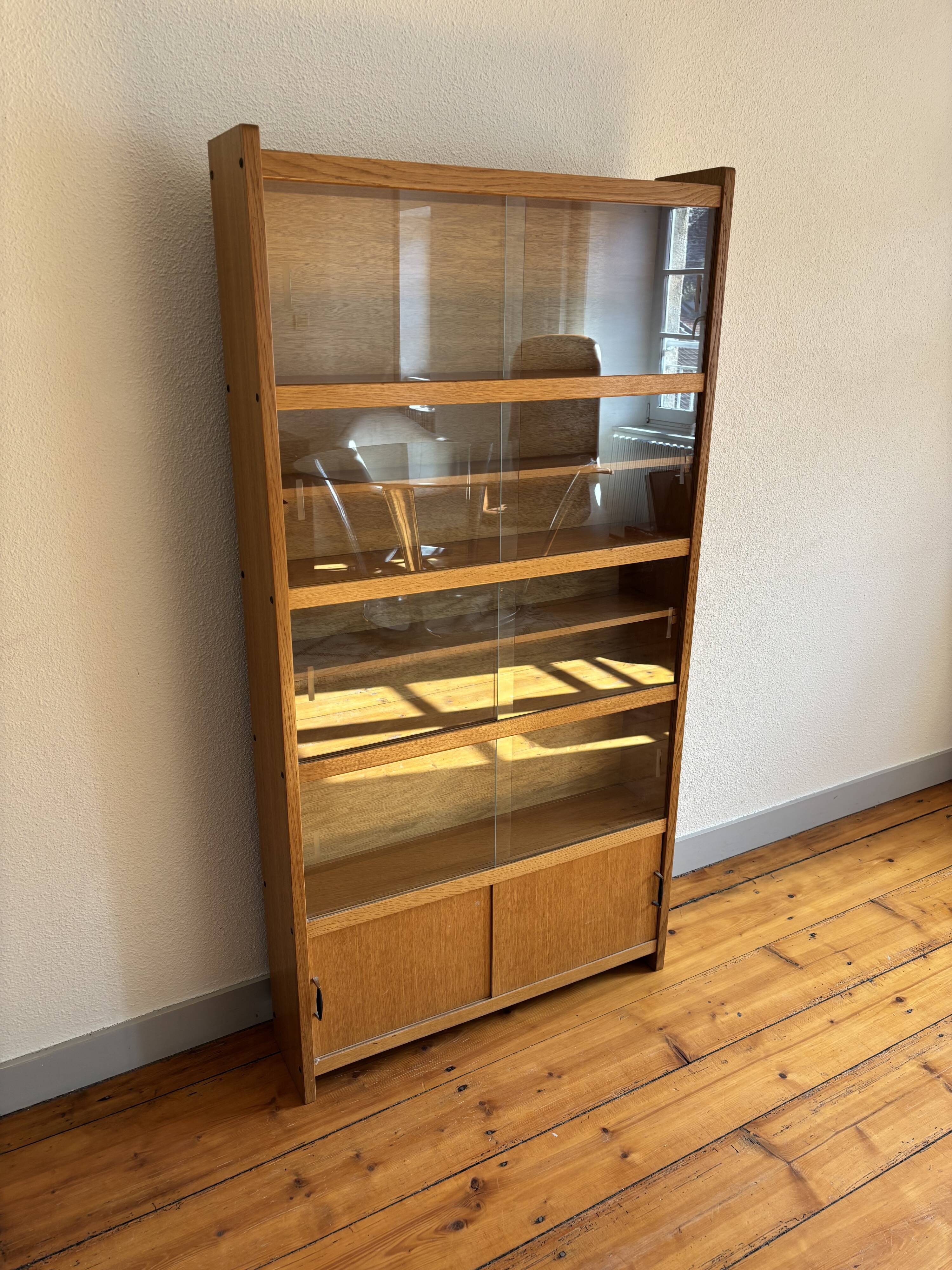 Vintage wooden bookcase from the 1960s