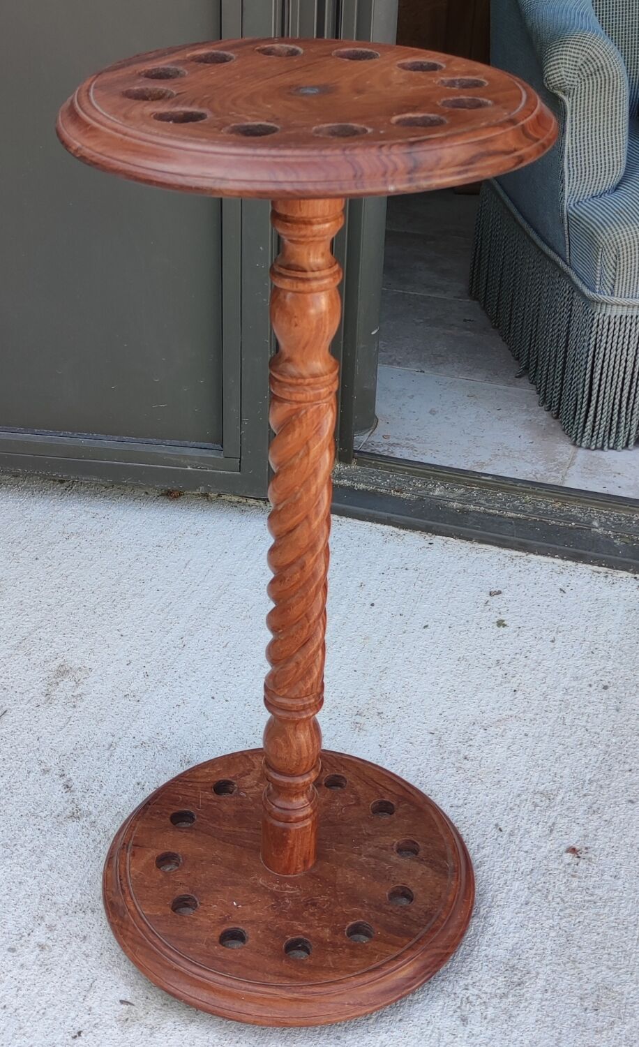 Old wooden cane holder