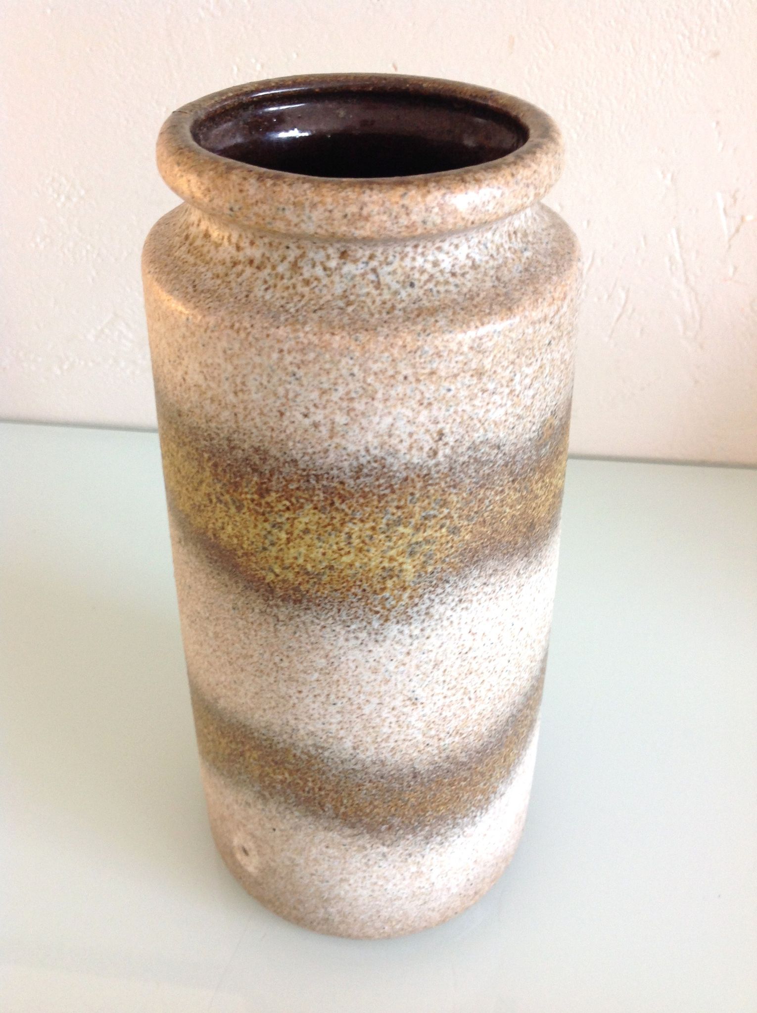 Beige tube vase in cermal by Sheurich Keramik 60/70