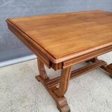 Art Deco extendable desk table 1930 braced base