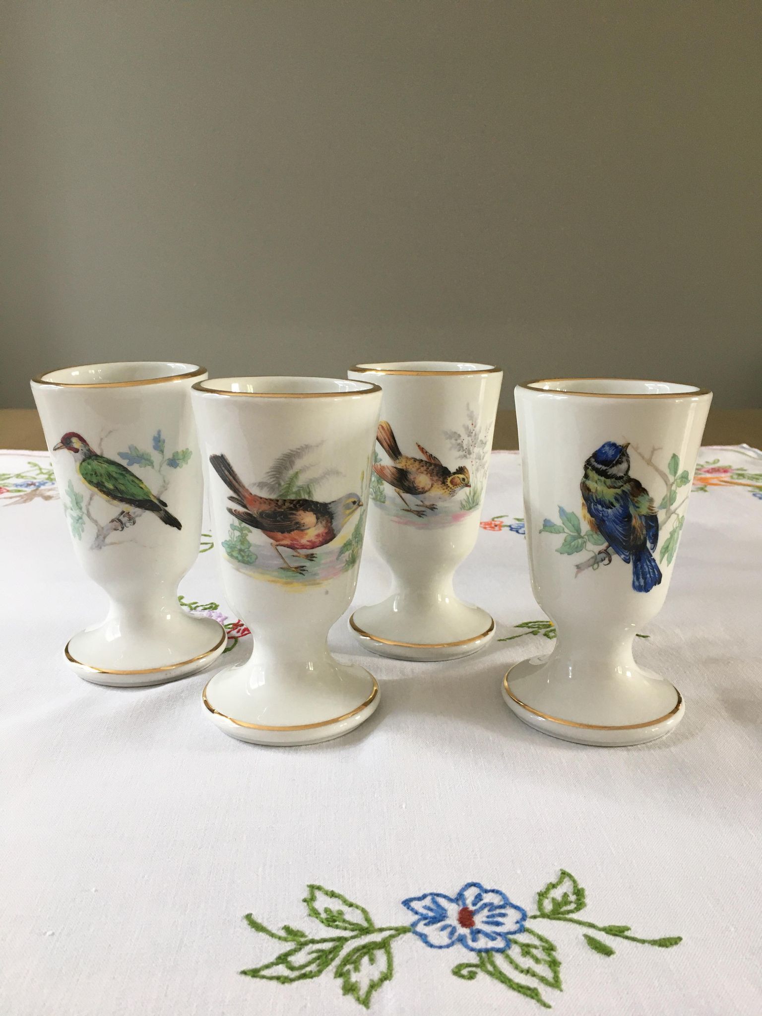4 vintage mazagrans porcelain Manufacture Pillivuyt