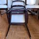 Set of 6 Art Deco chairs in solid mahogany and faux leather. Circa 1940.