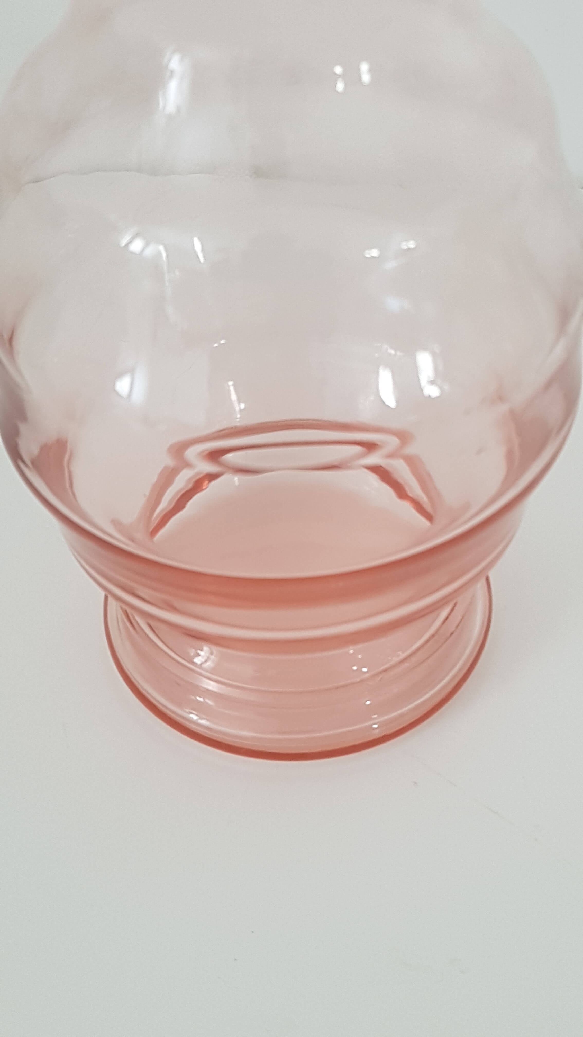 Old decanter pink glass - Art Deco