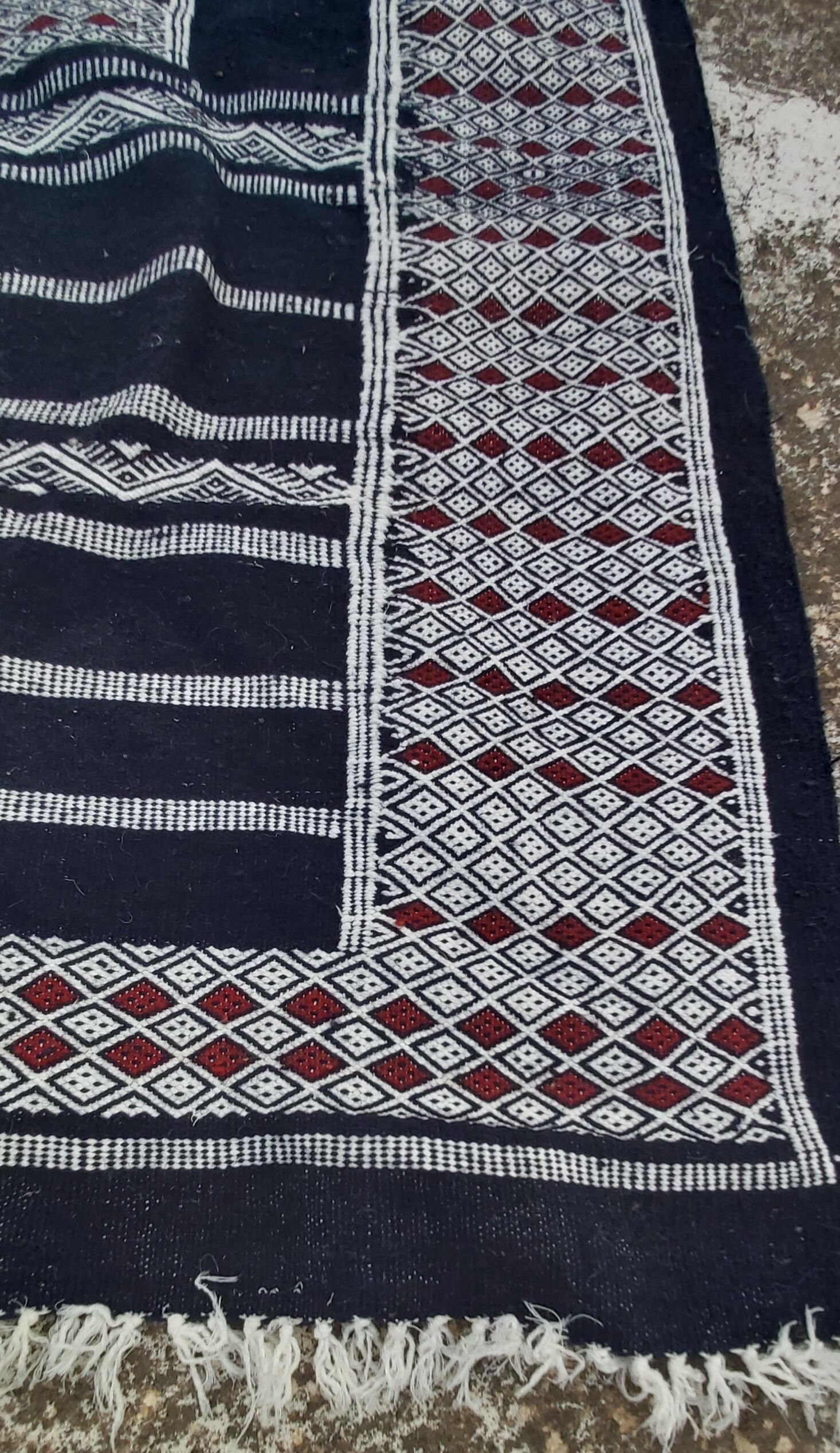 Traditional blue Berber blue kilim rug handmade - 180x105cm