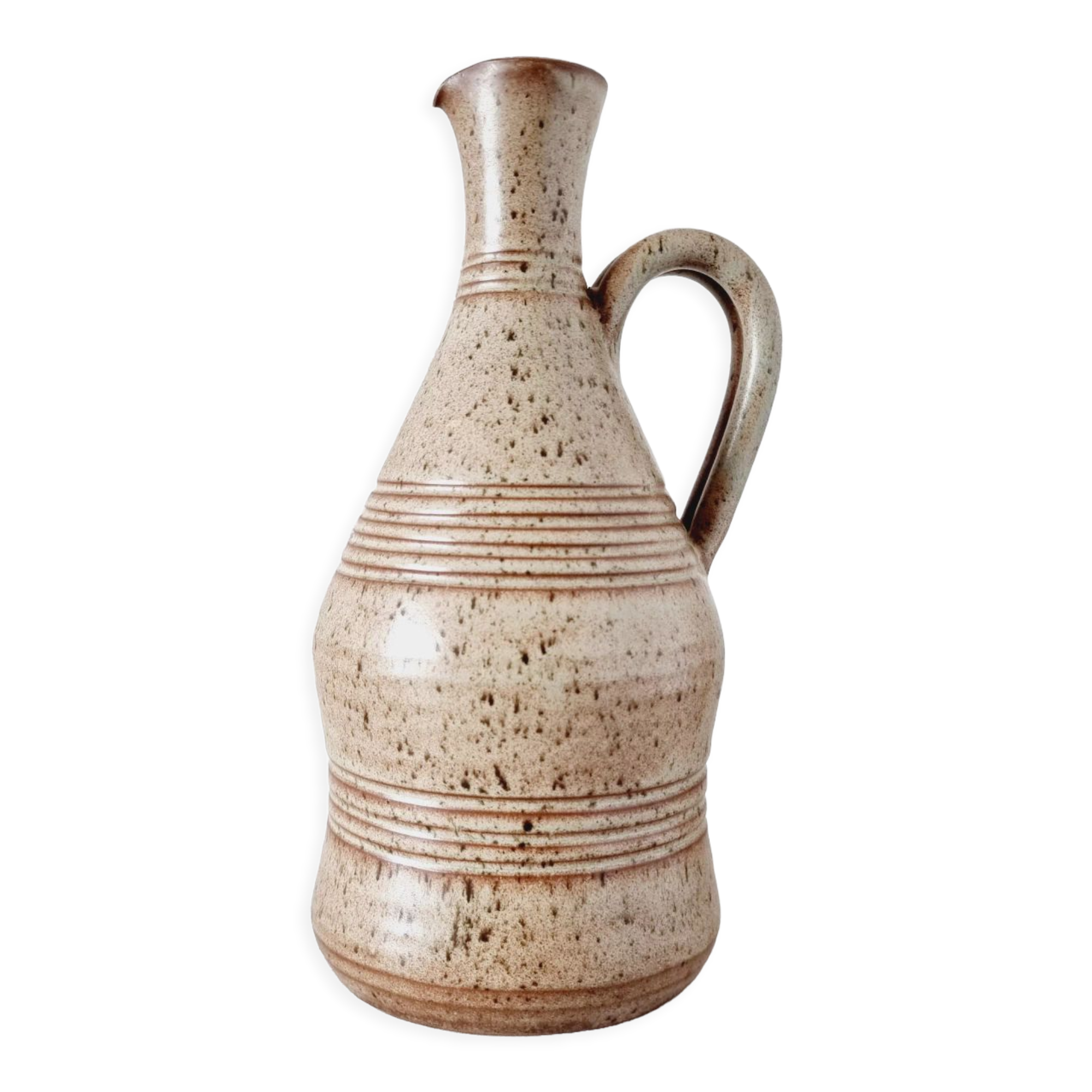 Ceramic pitcher French design and handmade Vallauris 60s