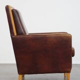 Sheepskin Leather Art Deco Design Armchair