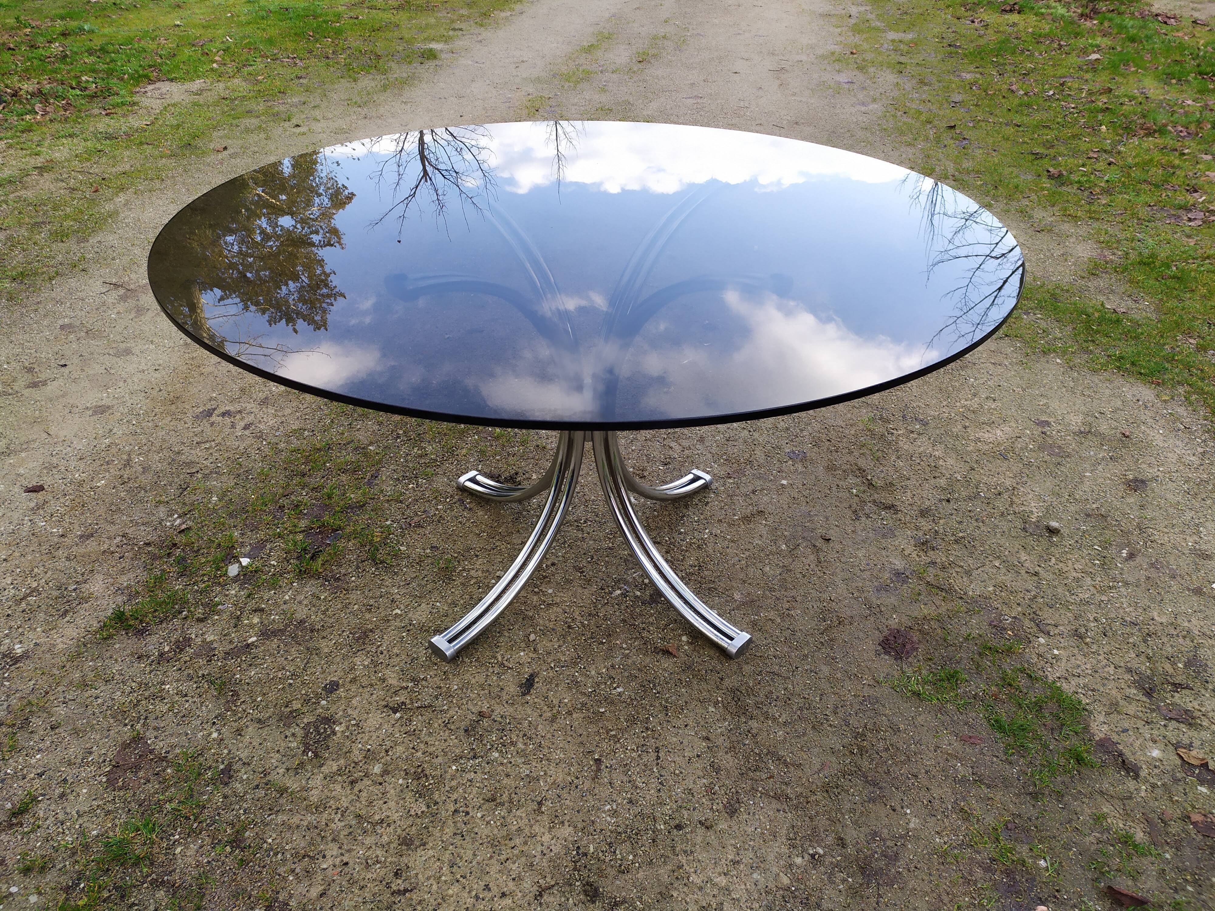 Glass dining table 70s - 130 cm