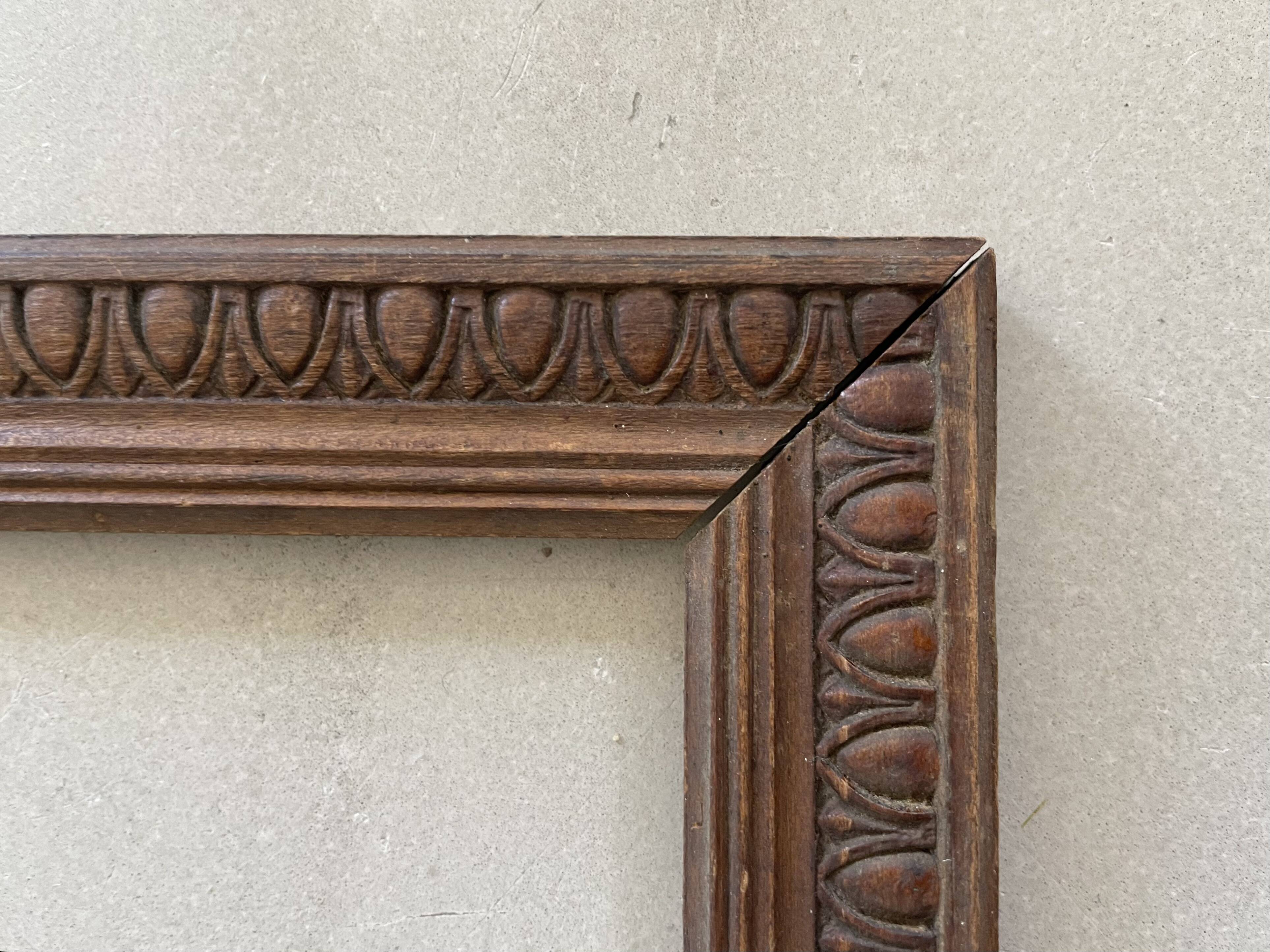 Old carved wooden frame 22x28cm